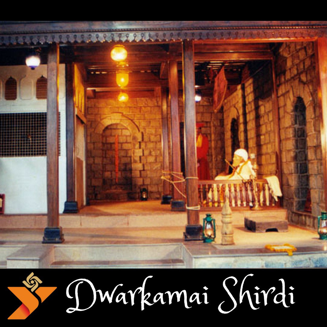 Dwarkamai Shri Sai Baba came to Shirdi with a marriage procession. Lord Sai baba stayed at Dwarkamai till the very end of his life. Dwarkamai is situated on the right of the entrance of Samadhi Mandir. Here god sai baba solved problems of the people, cured their sickness and worries.