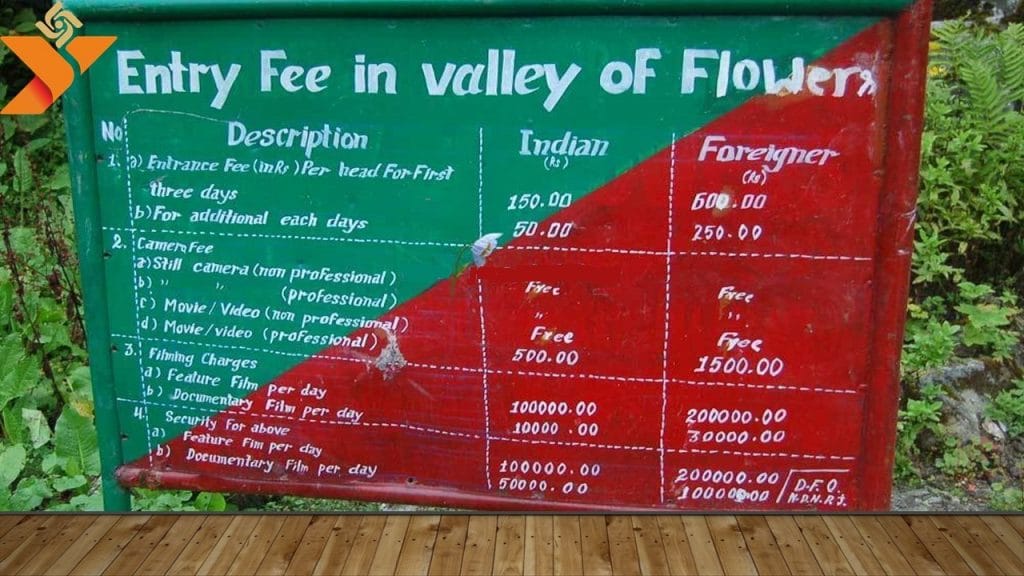 valley of flowers entry fee