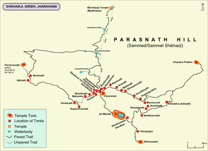 Shri Sammed Shikharji Trail Map