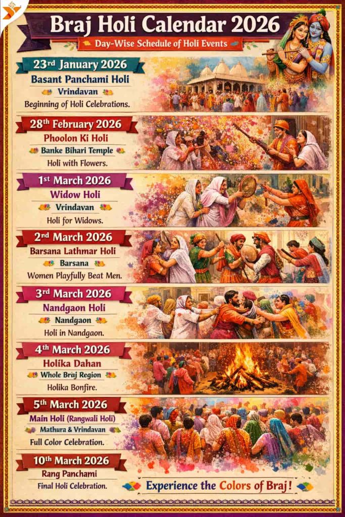 Holi Calendar for Braj